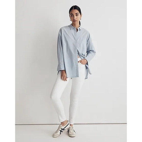 Madewell Womens‎ 9" Mid-Rise Skinny Crop Jeans in Pure White Pockets Size 28 - Picture 1 of 9